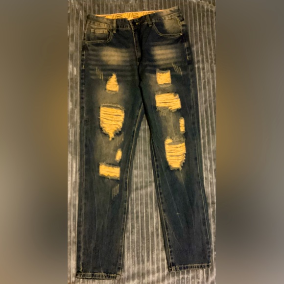 Men blue ripped jeans - Picture 1 of 3